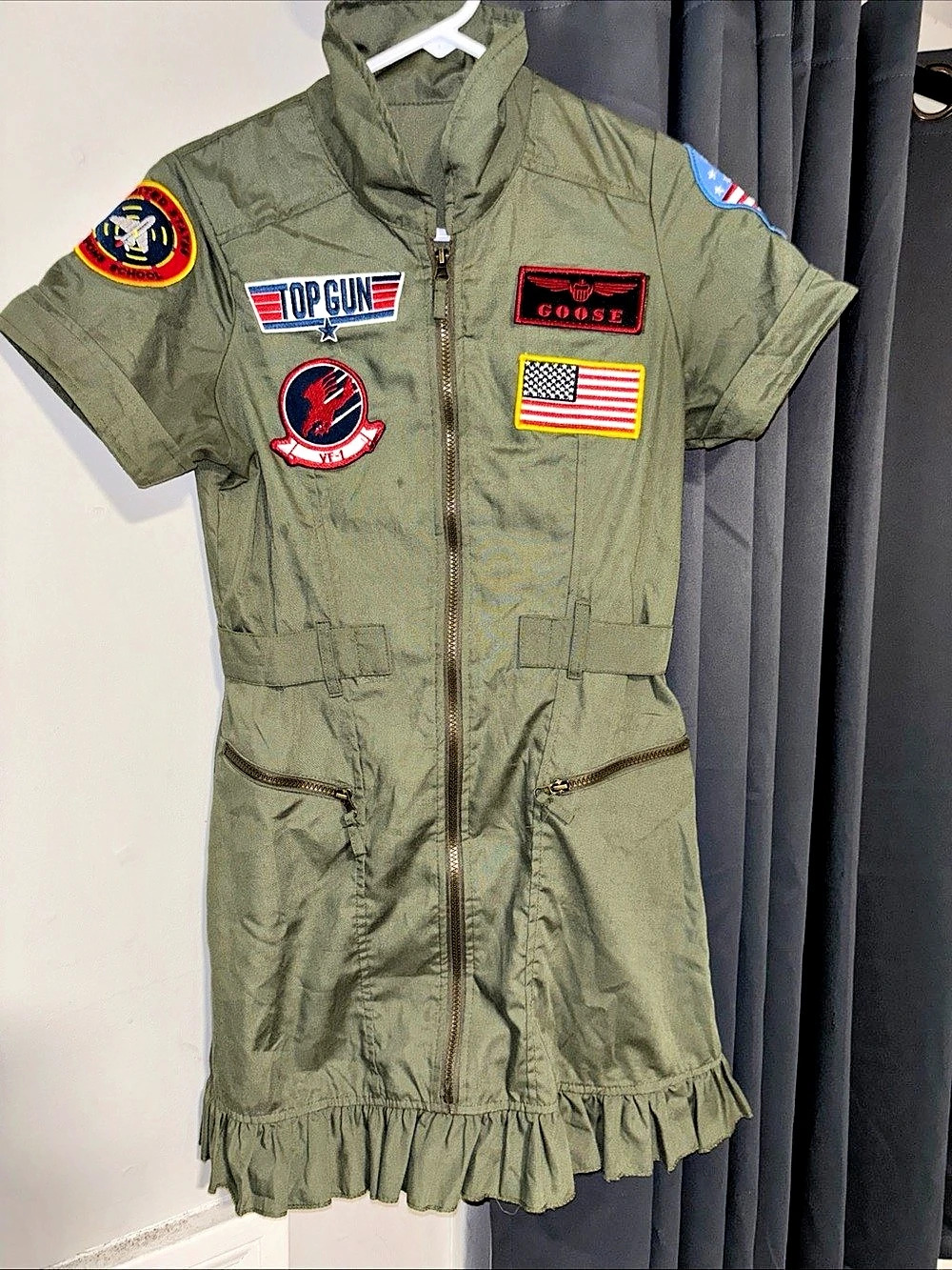 Top Gun Flight Dress Mini Green Size Small NWT